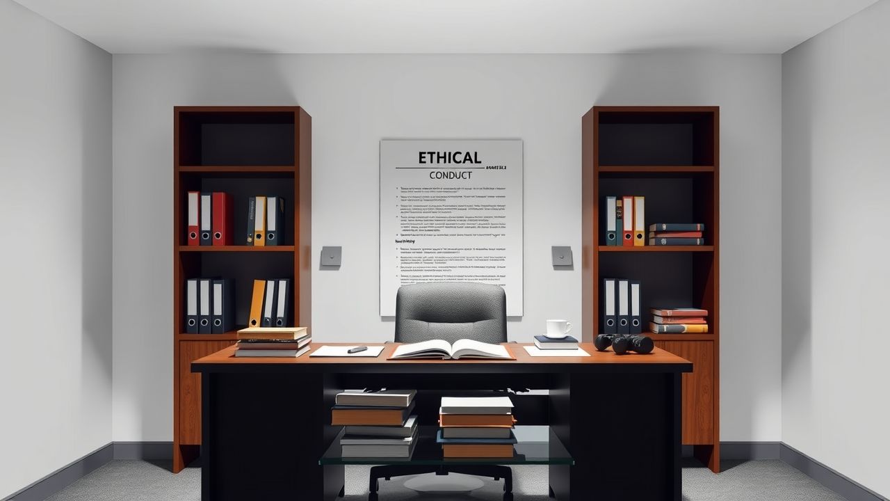 Een kantoor met focus op ethische besluitvorming in HR-beheer.