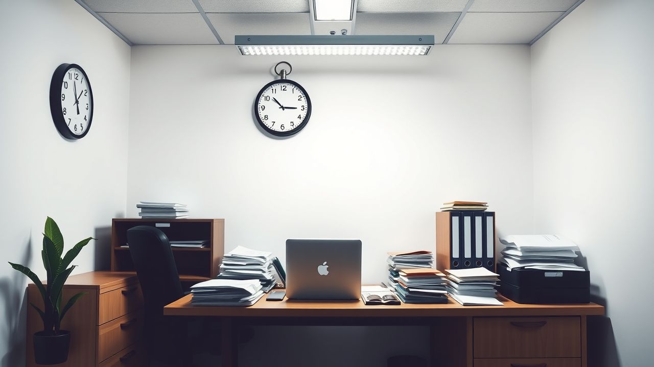 Een druk en georganiseerd kantoor met focus op efficiënte HR-taken.