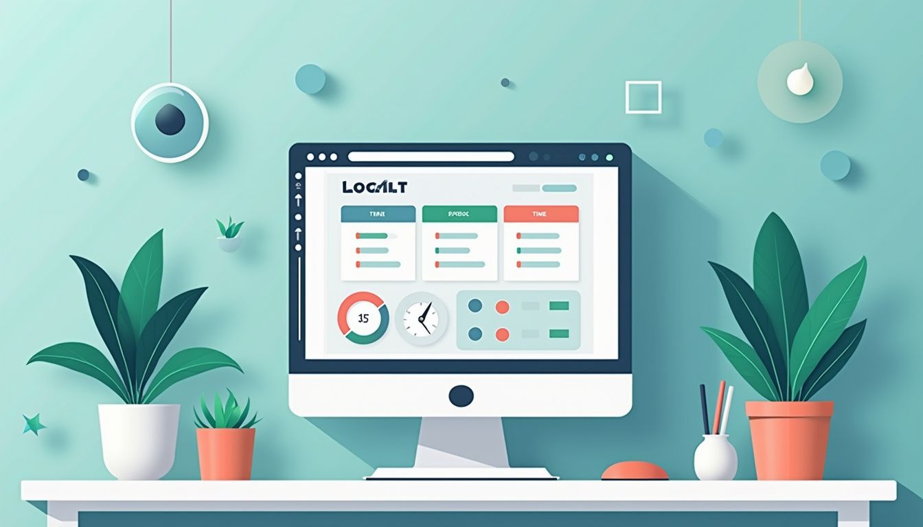 Een strak en modern kantoor met minimalistische stijl en HR-software. Een strak en modern kantoor met minimalistische stijl en HR-software.